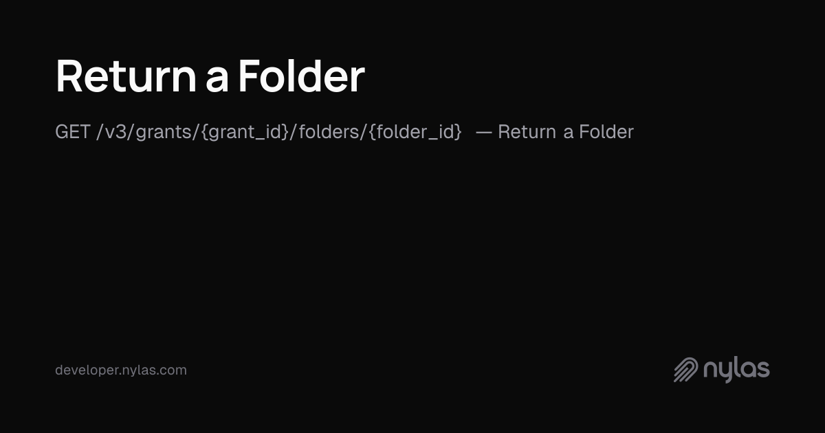 Return a Folder - Folders - API Reference | Docs