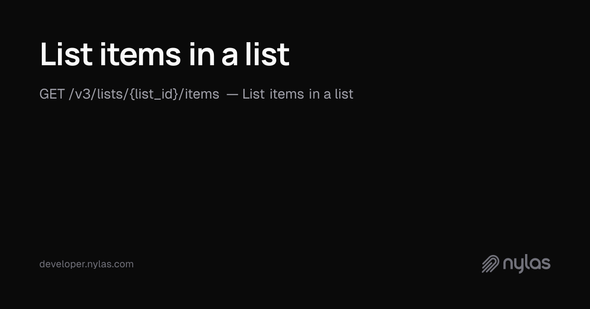 Item Reference List items in a list - Lists - API Reference | Docs