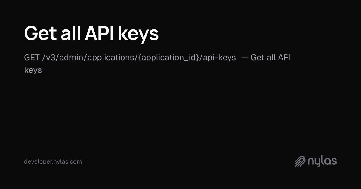 Get all API keys - Manage API Keys - API Reference | Docs