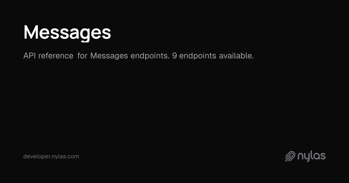 Messages - API Reference | Docs