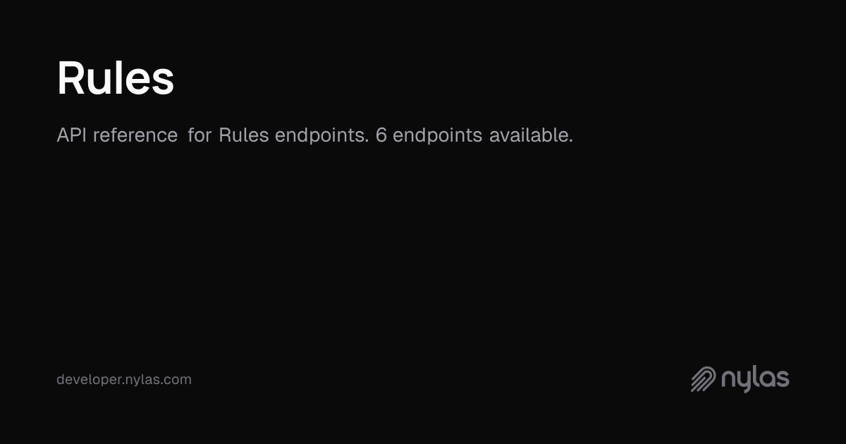 Rules - API Reference | Docs