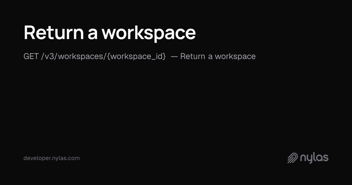 Return a workspace - Workspaces - API Reference | Docs