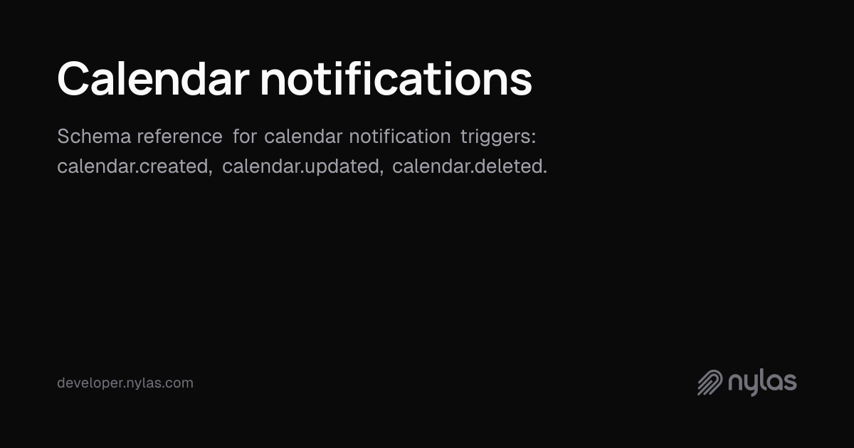 Reference Callender Calendar notifications | Docs