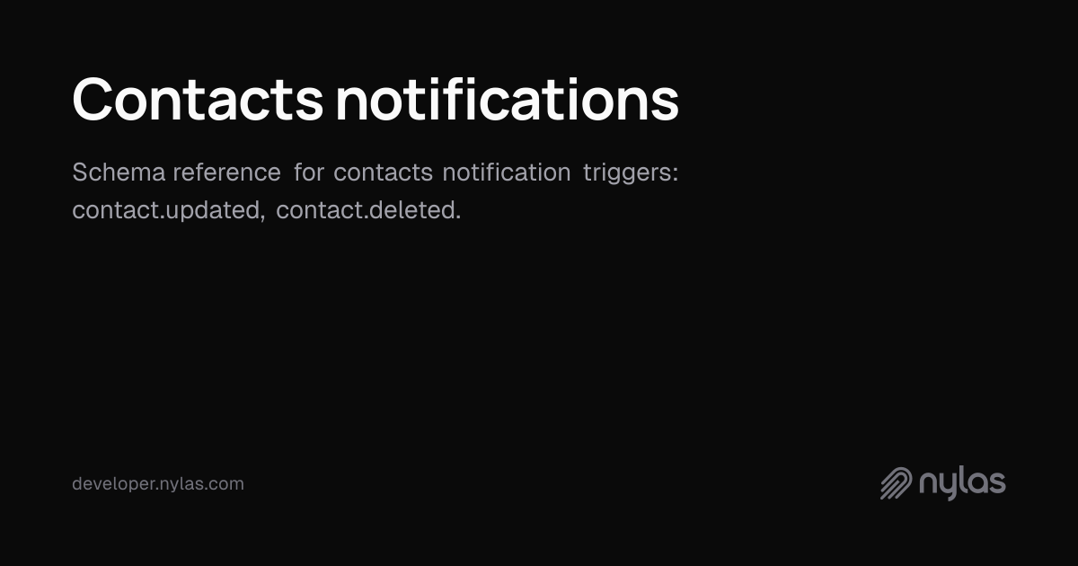 Contacts notifications | Docs