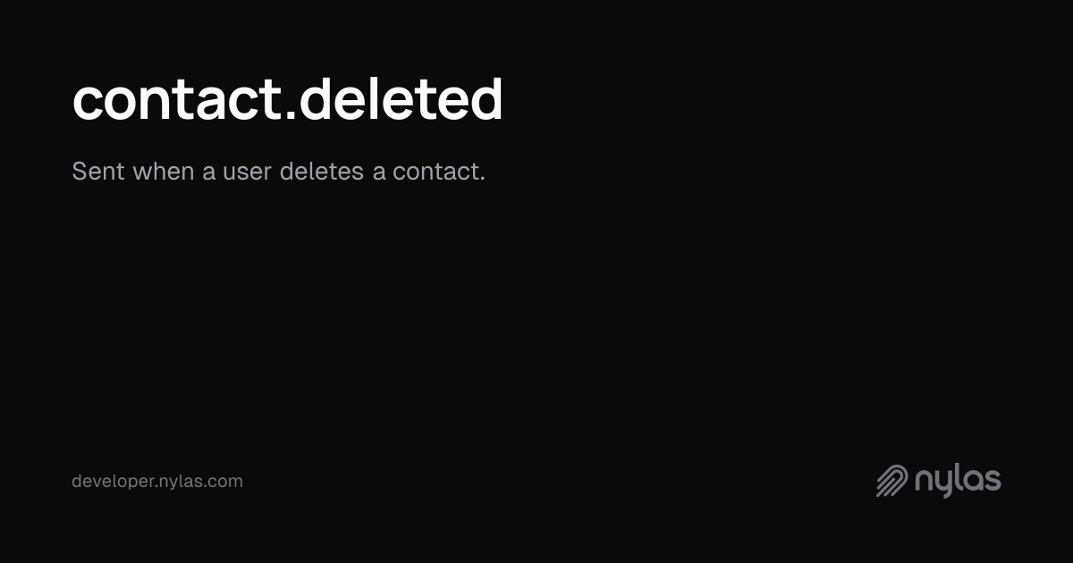 contact.deleted | Docs
