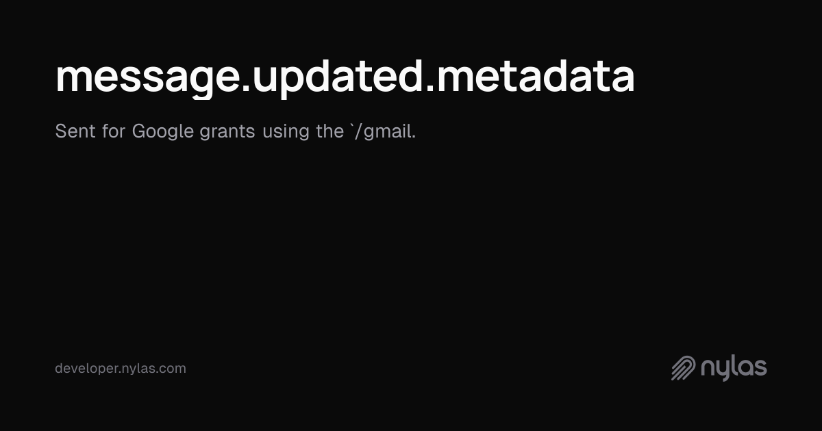 message.updated.metadata | Docs