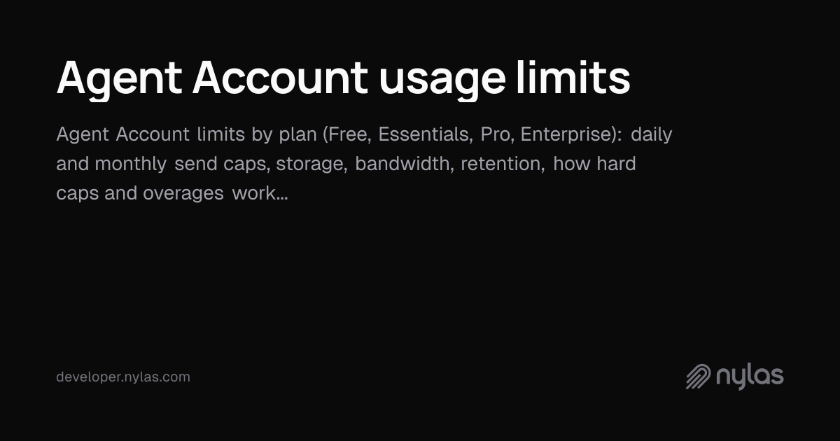 Agent Account usage limits | Docs