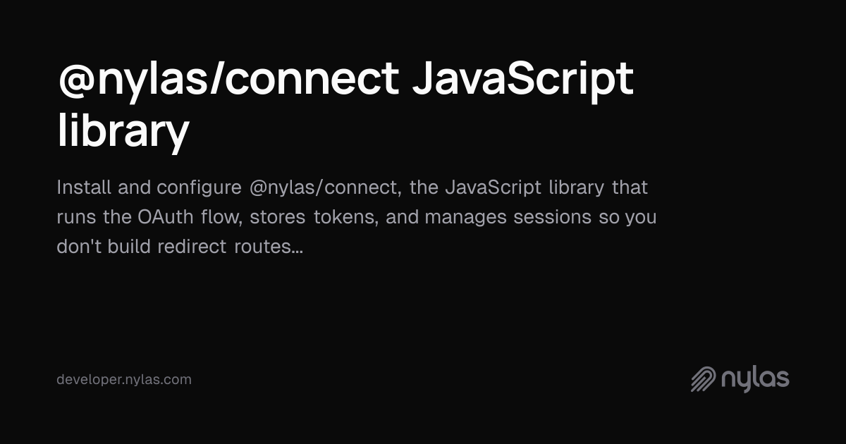 Nylas Connect library overview | Docs