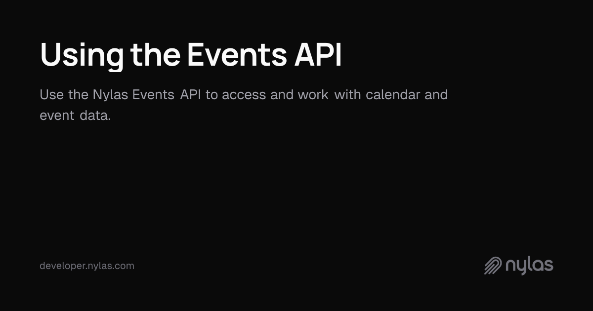 Using the Events API | Docs