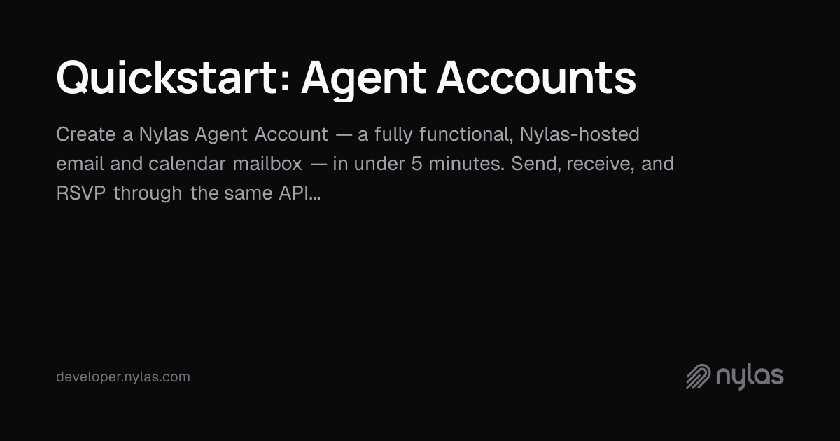 Quickstart: Agent Accounts | Docs
