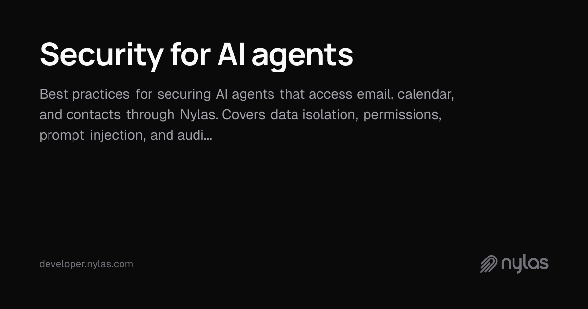 Security for AI agents | Docs