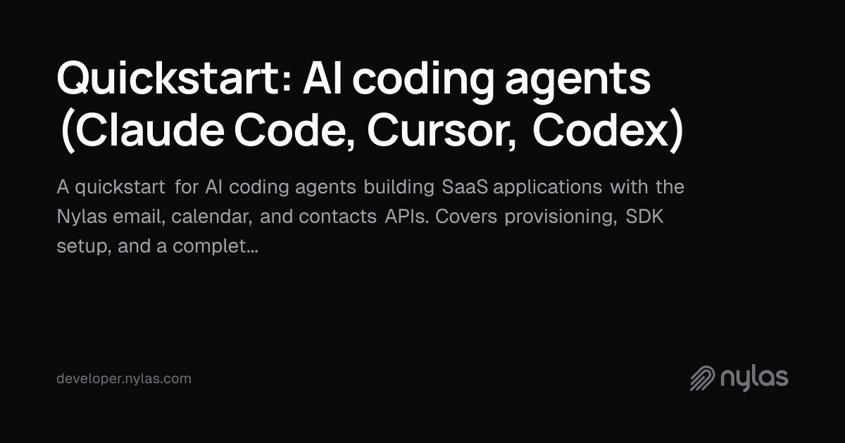 Quickstart: AI coding agents (Claude Code, Cursor, Codex) | Docs