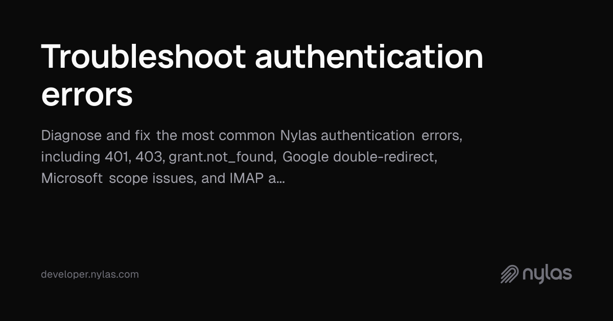 Troubleshoot authentication errors | Docs